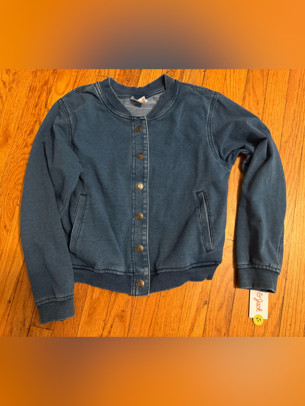 Cat & Jack Navy Blue Button-Up Sweatshirt Jacket